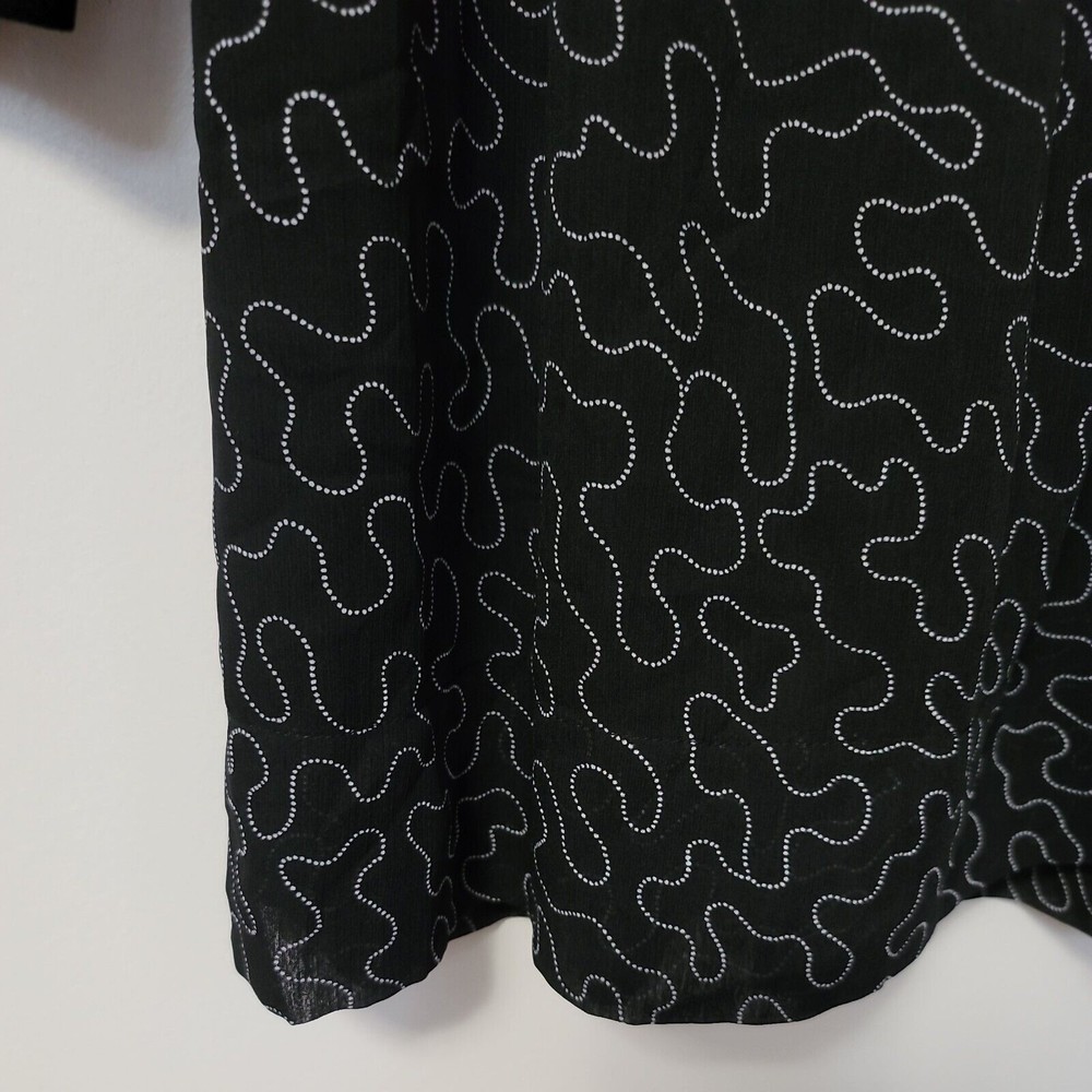 Club Monaco Women's Sheer Panel Long Sleeve Knee Length Shift Dress Black SZ 00 - Picture 3 of 8